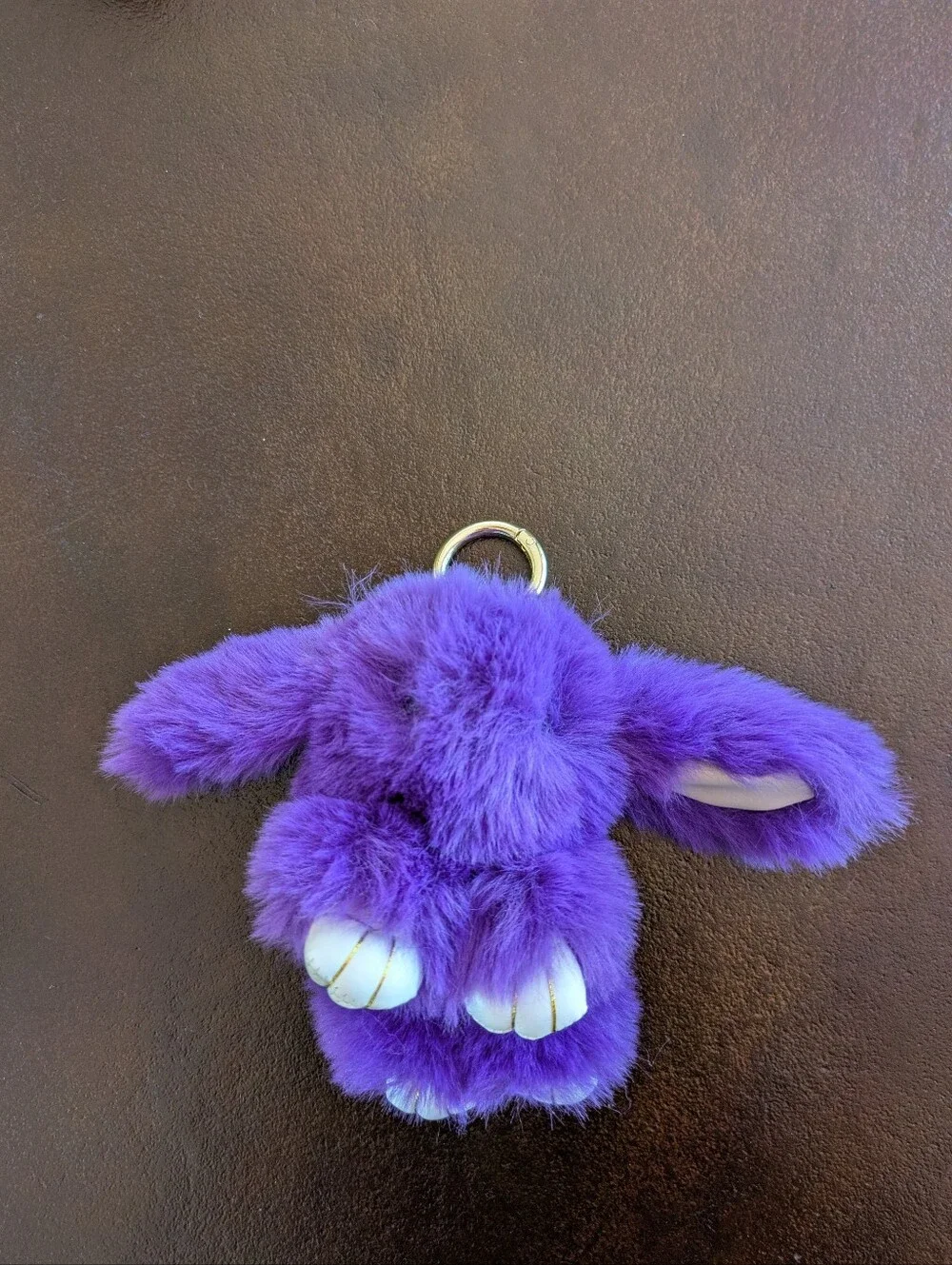 NWOT Soft Purple Bunny Fur Keychain Plush for Kids